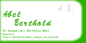 abel berthold business card